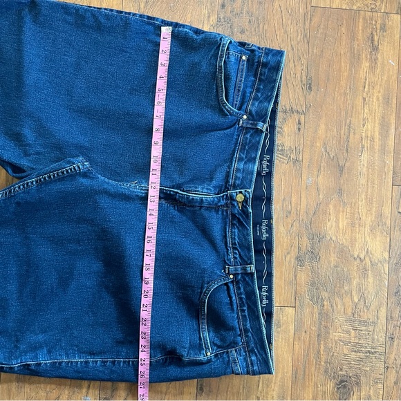 Plus size Wmns ralfaedo dark wash denim jeans tapered ankle stretchy Sz 30W - Picture 3 of 12